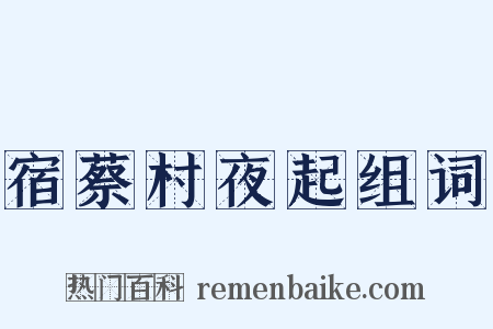 宿蔡村夜起组词是什么意思的图片